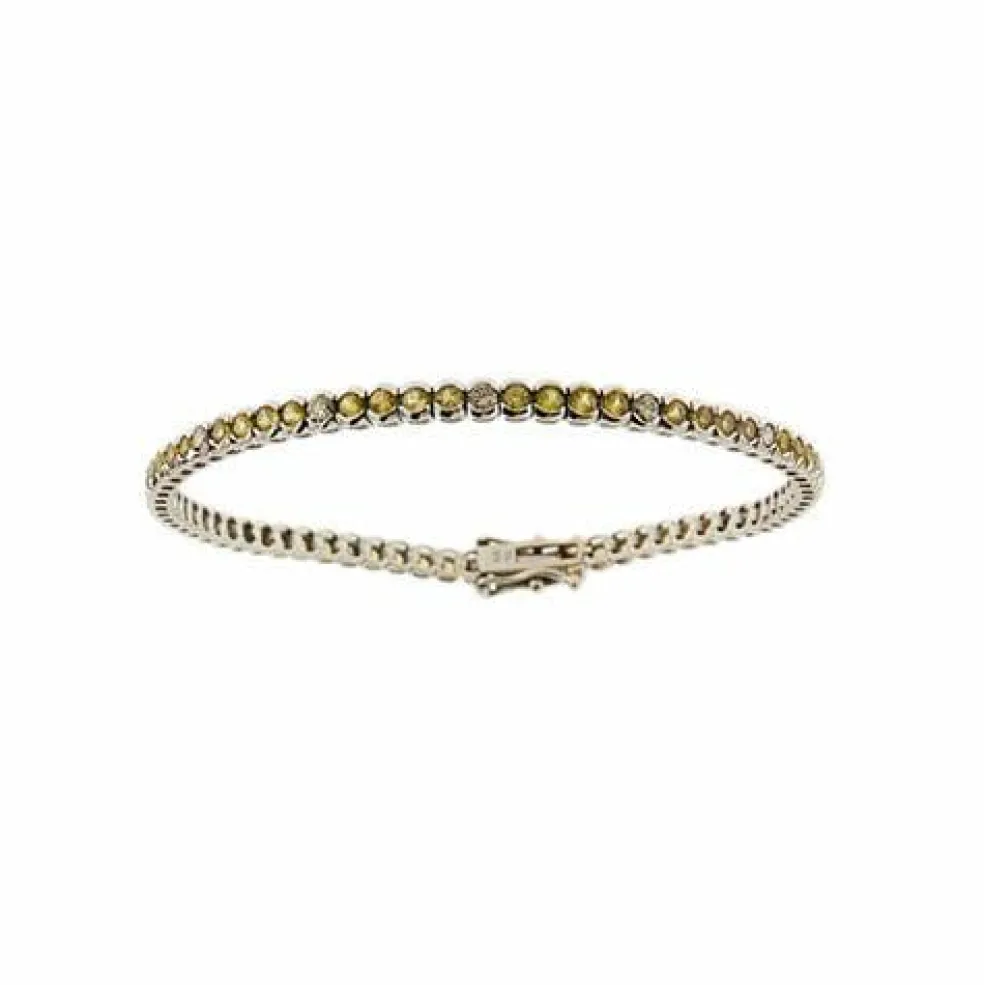 Bracelet tennis en quartz citrine et diamant