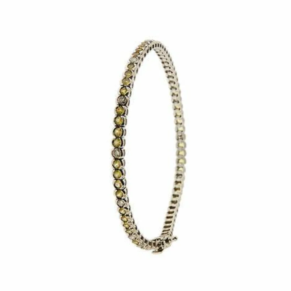 Bracelet tennis en quartz citrine et diamant