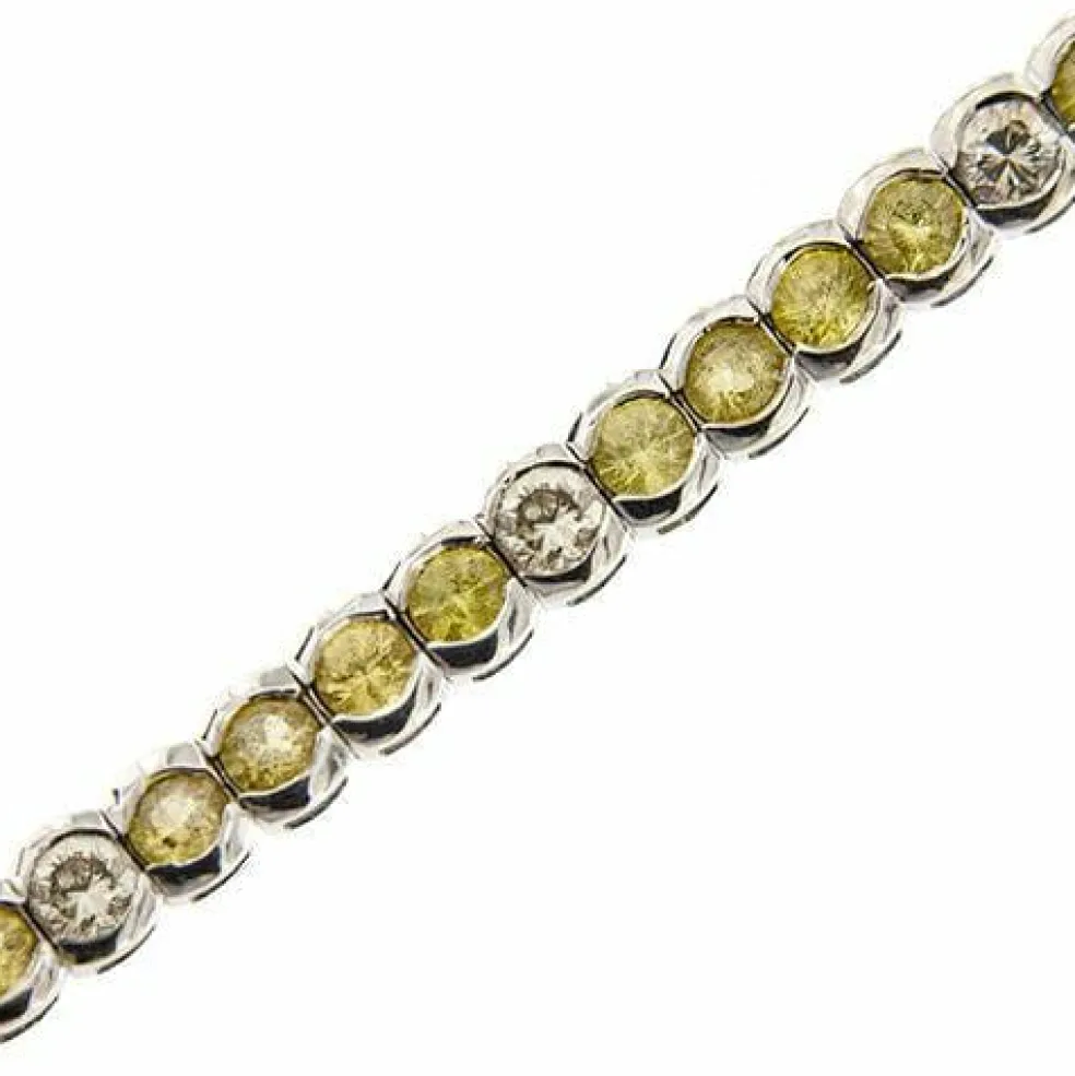 Bracelet tennis en quartz citrine et diamant