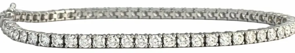 Bracelet tennis ligne en or gris serti de 60 diamants