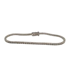 Bracelet tennis or blanc 18 carats serti de diamants