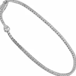 Bracelet tennis or blanc Diamant poire