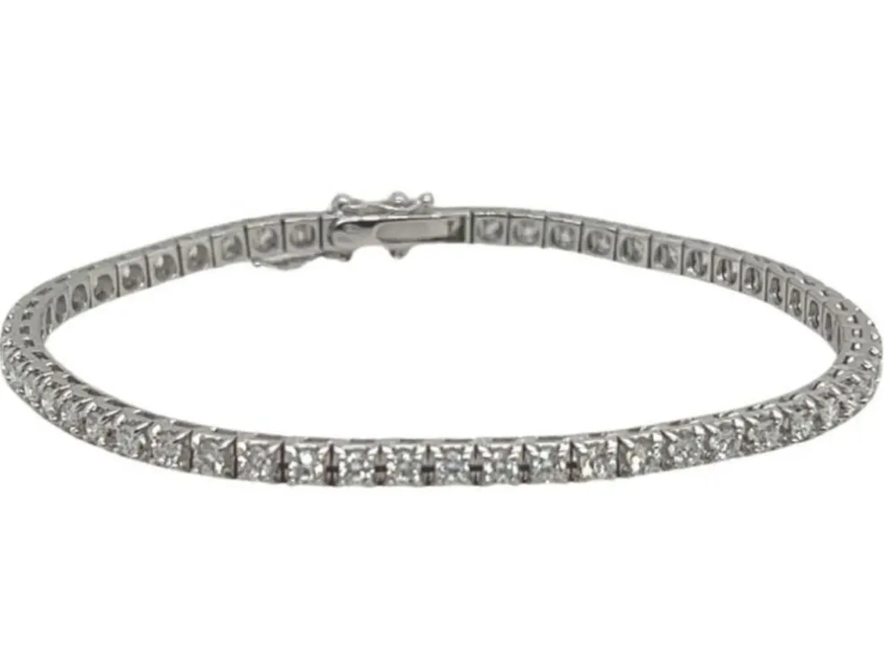 Bracelet Tennis Or Blanc Diamants