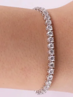 Bracelet Tennis Or blanc Diamants