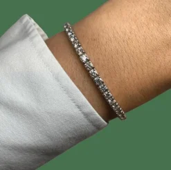 BRACELET TENNIS OR BLANC DIAMANTS 5CTS