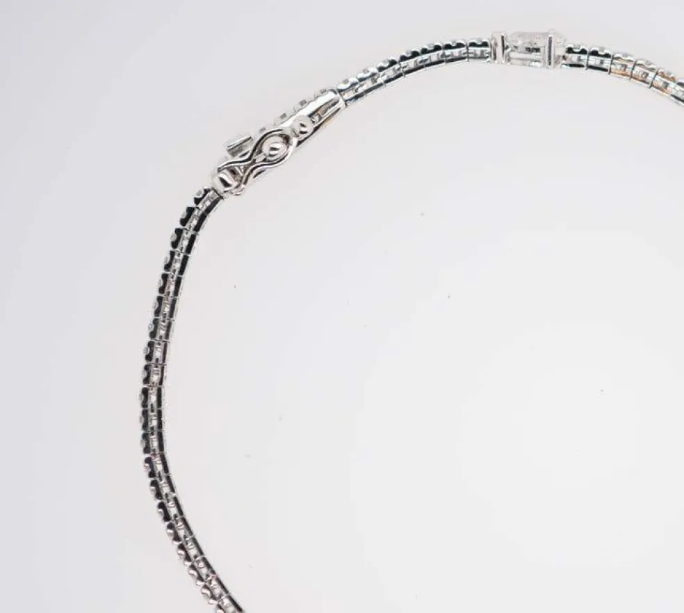 Bracelet tennis or blanc Diamant poire