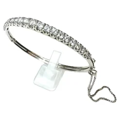 Bracelet Tennis Or Blanc Diamants 2.5ct