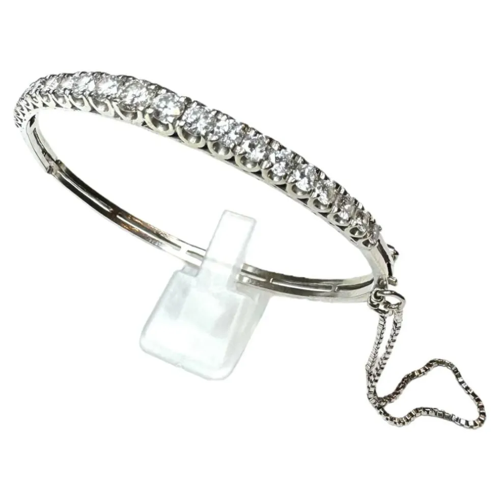 Bracelet Tennis Or Blanc Diamants 2.5ct