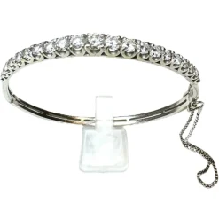 Bracelet Tennis Or Blanc Diamants 2.5ct