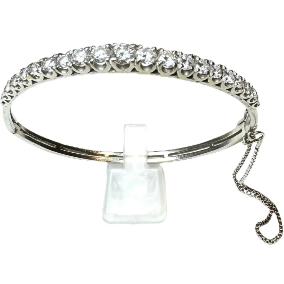 Bracelet Tennis Or Blanc Diamants 2.5ct