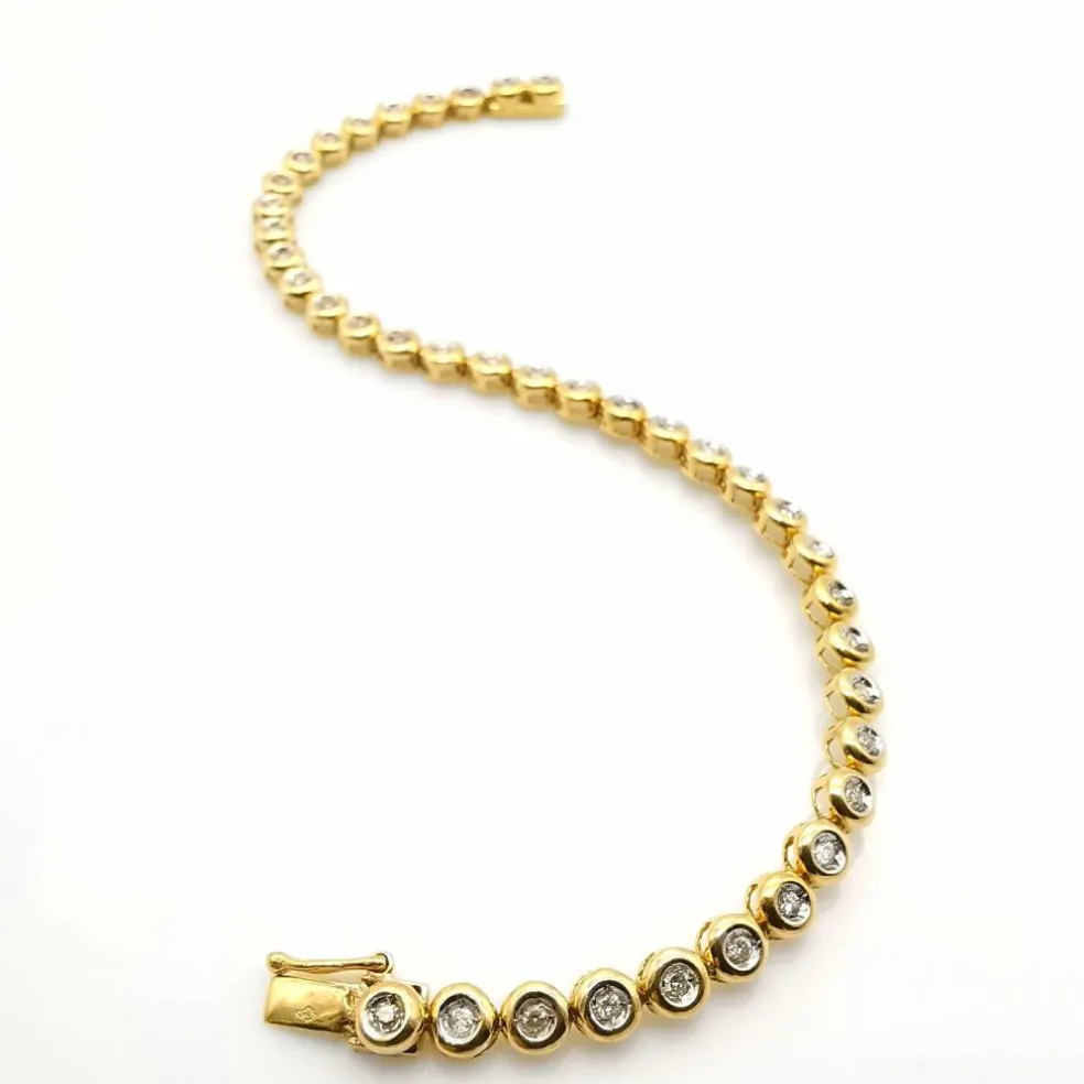 Bracelet tennis or jaune diamants