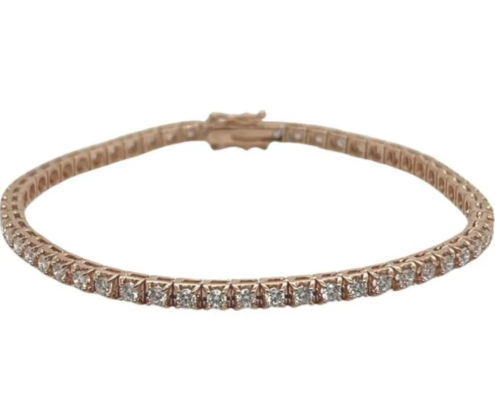 Bracelet Tennis Or Rose Diamants