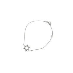 Bracelet étoile de David or blanc