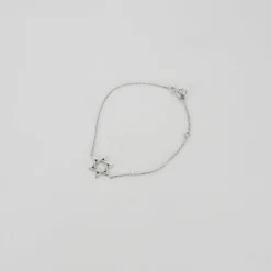 Bracelet étoile de David or blanc