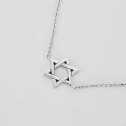 Bracelet étoile de David or blanc