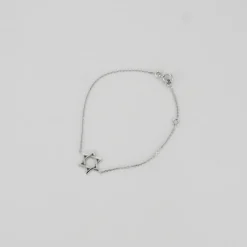 Bracelet étoile de David or blanc