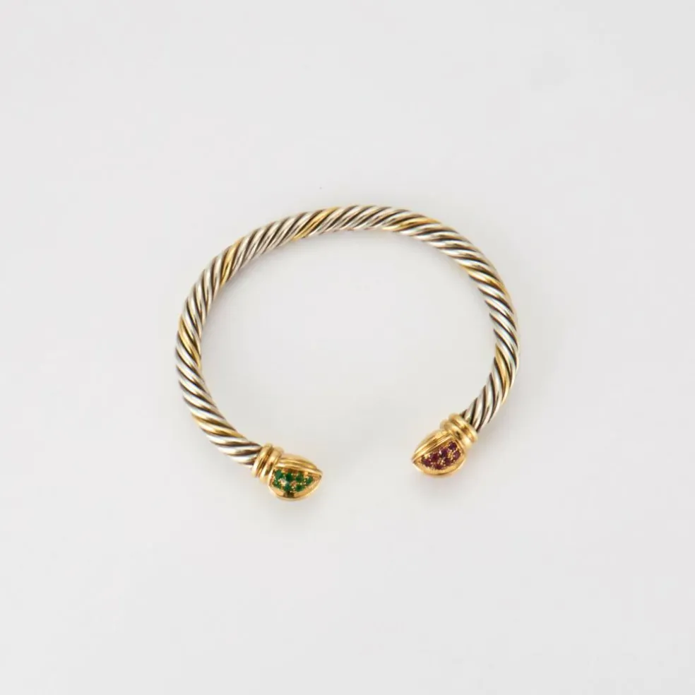 Bracelet Torque Rubis & Emeraudes