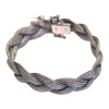 Bracelet tressé en or blanc 14 carats