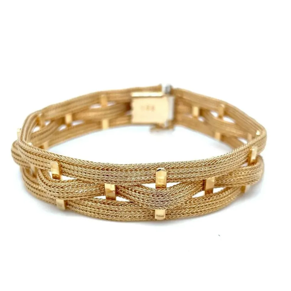 Bracelet tressé en or jaune Fratelli Filippini