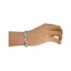 Bracelet tressé or blanc