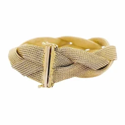 Bracelet tresse or jaune.