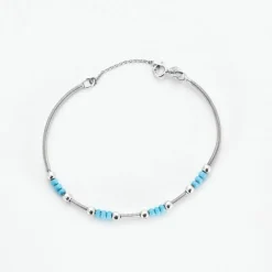 Bracelet Tubogaz Turquoises Or Blanc