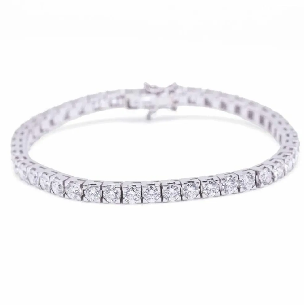 Bracelet type Rivière en Or Blanc et Diamants