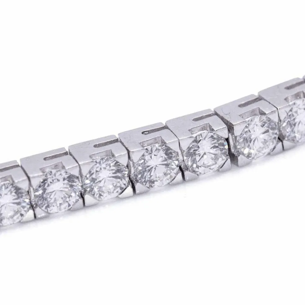 Bracelet type Rivière en Or Blanc et Diamants