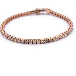 BRACELET UNISEXE « TENNIS » - OR ROSE 18 KT - DIAMANTS