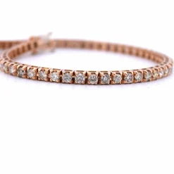 BRACELET UNISEXE « TENNIS » - OR ROSE 18 KT - DIAMANTS