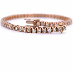 BRACELET UNISEXE « TENNIS » - OR ROSE 18 KT - DIAMANTS