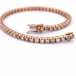 BRACELET UNISEXE « TENNIS » - OR ROSE 18 KT - DIAMANTS