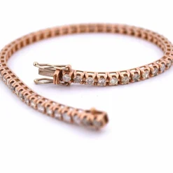 BRACELET UNISEXE « TENNIS » - OR ROSE 18 KT - DIAMANTS