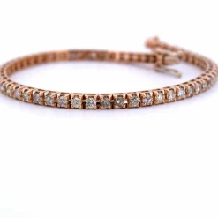 BRACELET UNISEXE « TENNIS » - OR ROSE 18 KT - DIAMANTS
