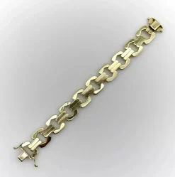Bracelet vintage à maillons alternés en or 14 carats