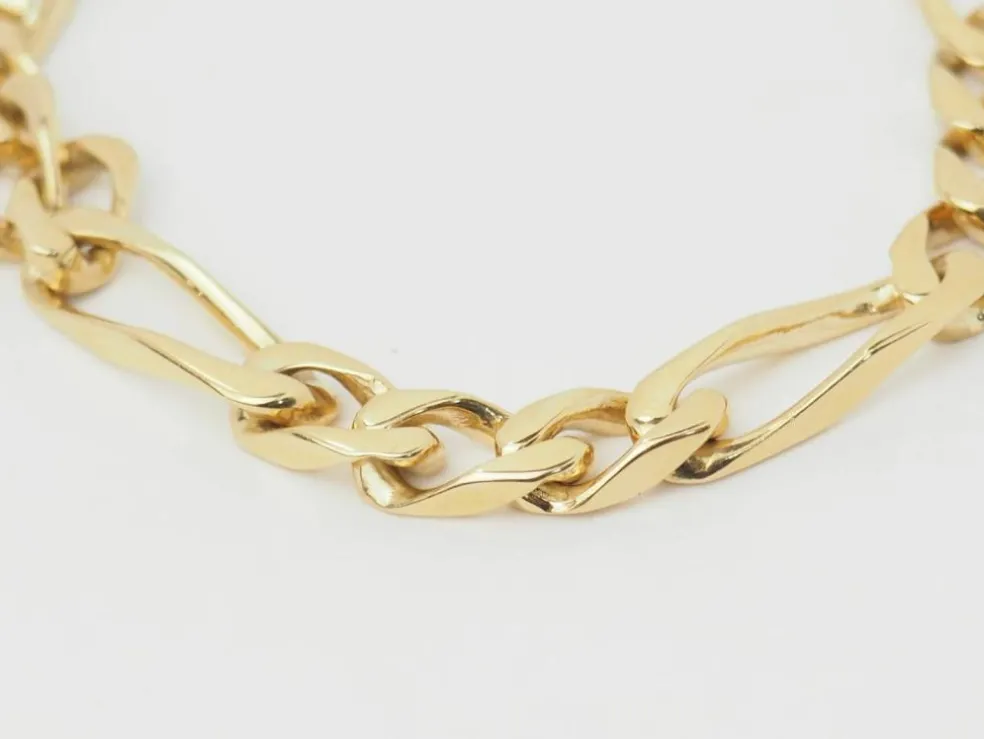 Bracelet vintage chaine maille figaro alternée 1/3