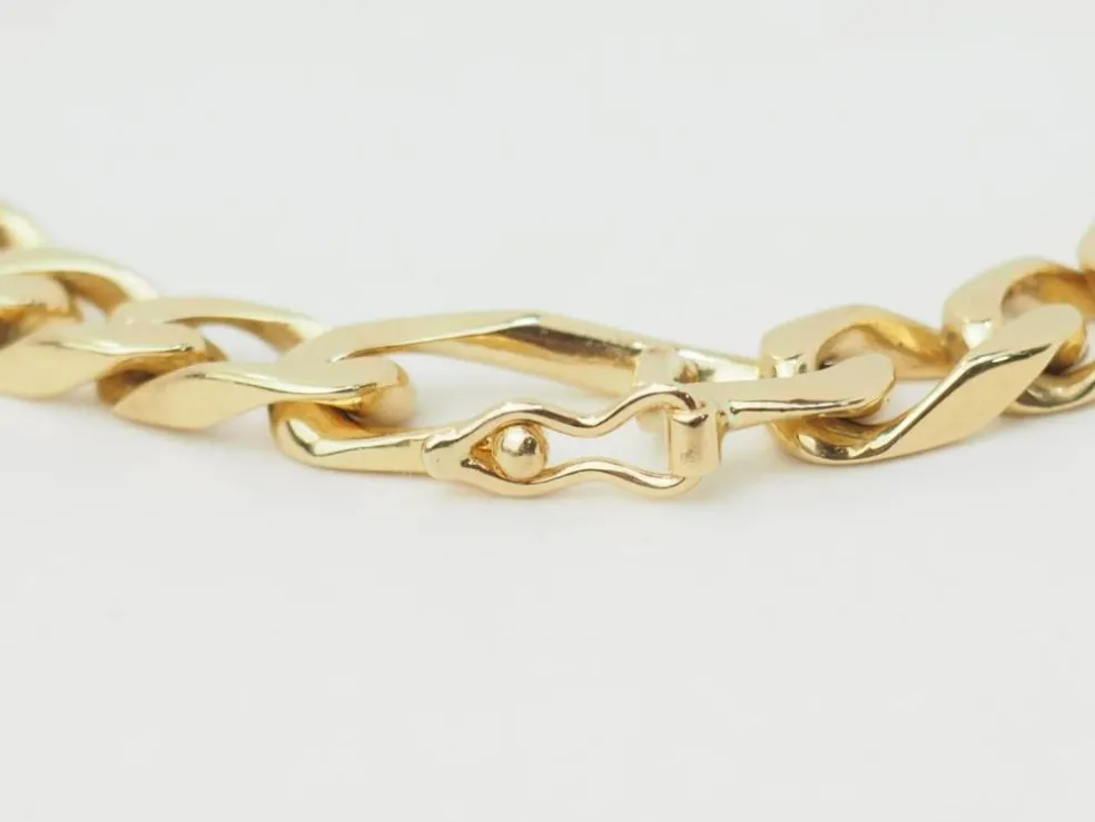 Bracelet vintage chaine maille figaro alternée 1/3