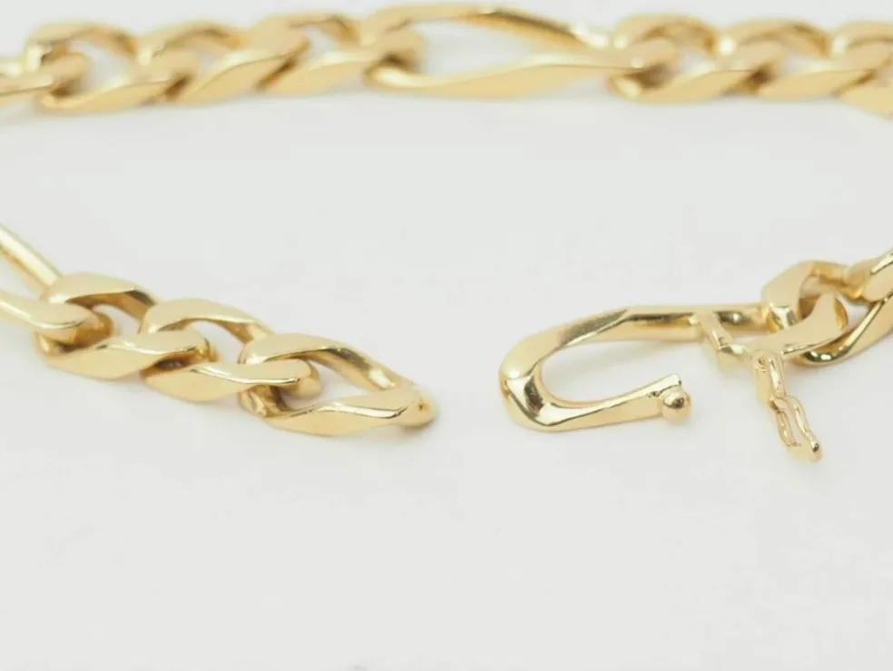 Bracelet vintage chaine maille figaro alternée 1/3