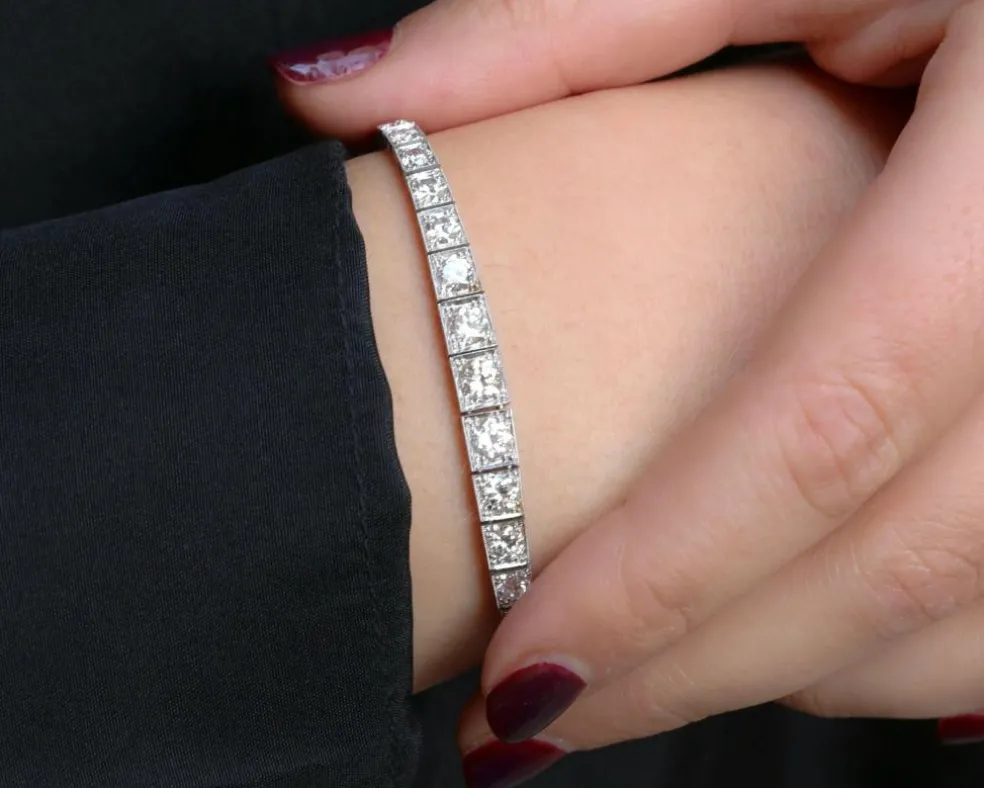 Bracelet vintage chute de diamants 2,5 ct