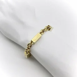 Bracelet vintage en or 18 carats avec barres et maillons alternés