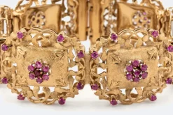 Bracelet vintage en or avec rubis