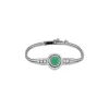 Bracelet vintage en or blanc 18 Carats avec diamants et agate