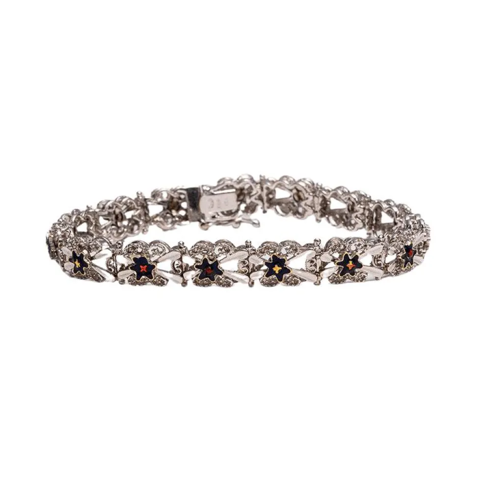 Bracelet vintage en or blanc