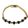 Bracelet vintage en or jaune et diamants et saphirs