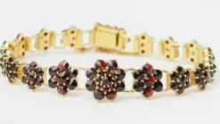 Bracelet vintage en or jaune et grenat