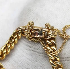 Bracelet vintage en or jaune et diamants et saphirs