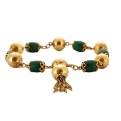 Bracelet vintage jade or jaune