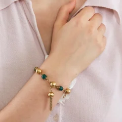 Bracelet vintage jade or jaune
