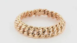 Bracelet vintage maille américaine en or rose
