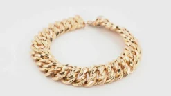 Bracelet vintage maille américaine en or rose